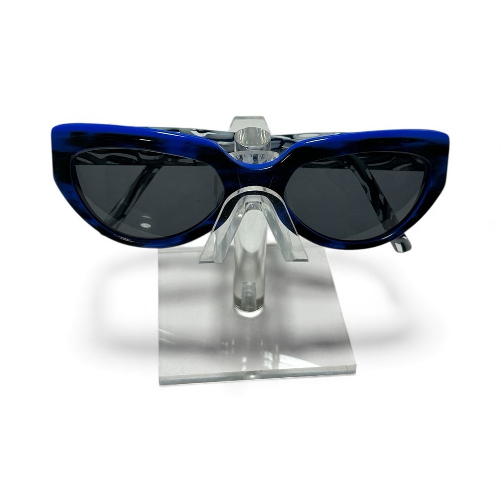 Traction Production Blue Eyeglass Frames In Good Preowned Zebra Blue.